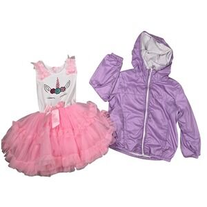 Girls Size 3-4 Clothing Lot Uniqlo Jacket Popatu Tutu Dress READ Discription